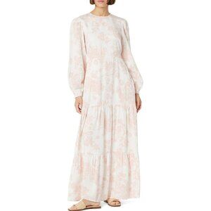 The Drop Women's Floral Print Tiered Maxi Dress 3XL Pink  NWT